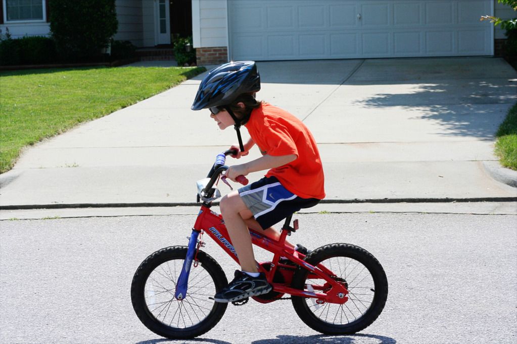 Aidan on the bike