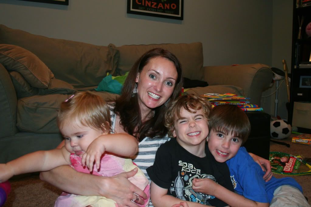 Lorelai, Mommy and Aidan with Logan the birthday boy