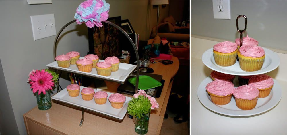 vanilla cupcakes with homemade raspberry buttercream frosting