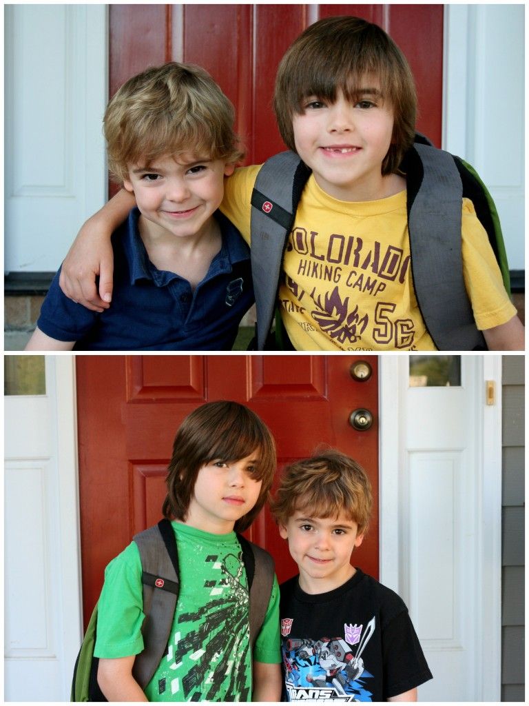 Aidan and Logan. First/Last day of 2nd grade