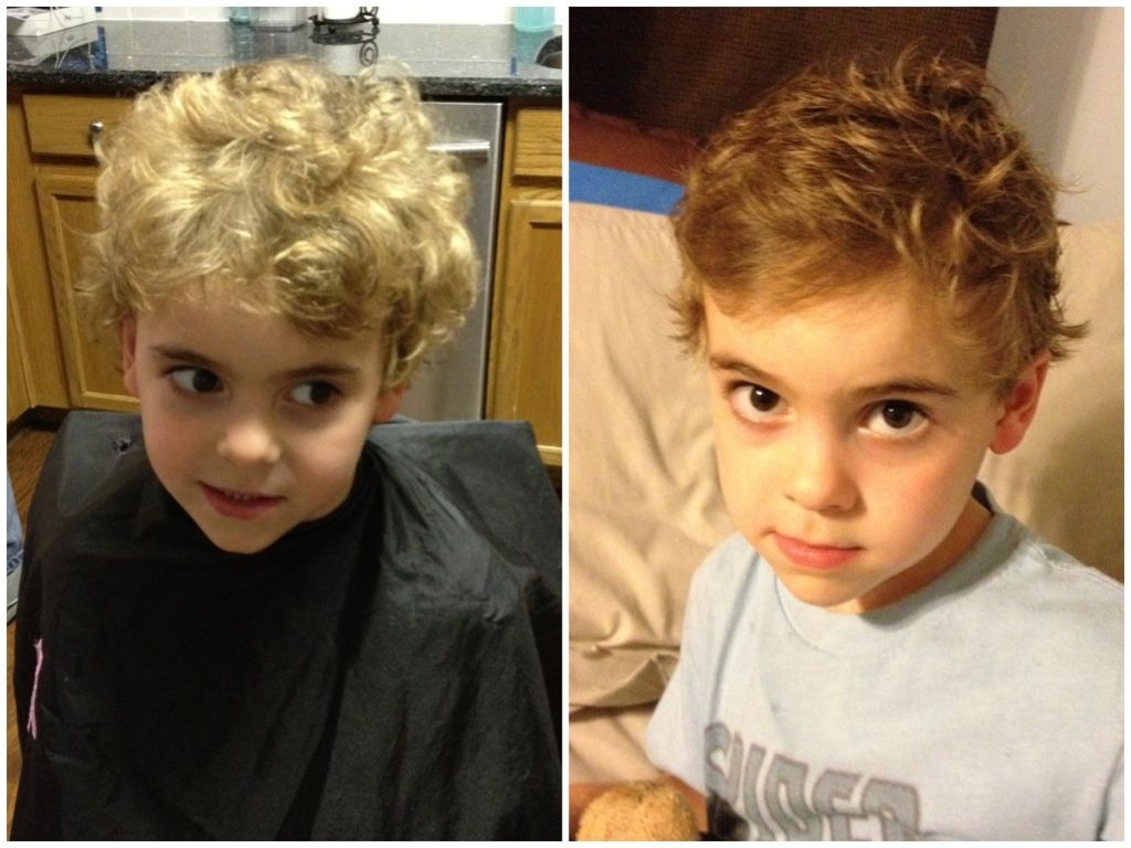 Logan's hair: before and after
