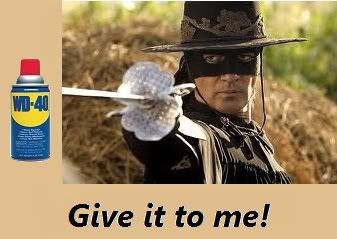 Antonio Banderas as Zorro with WD-40