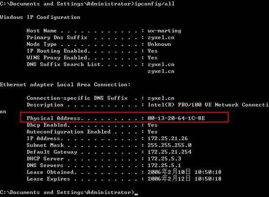 1) Get MAC address of your PC ( network card adapter ) Start Run cmd ipconfig /all press ENTER