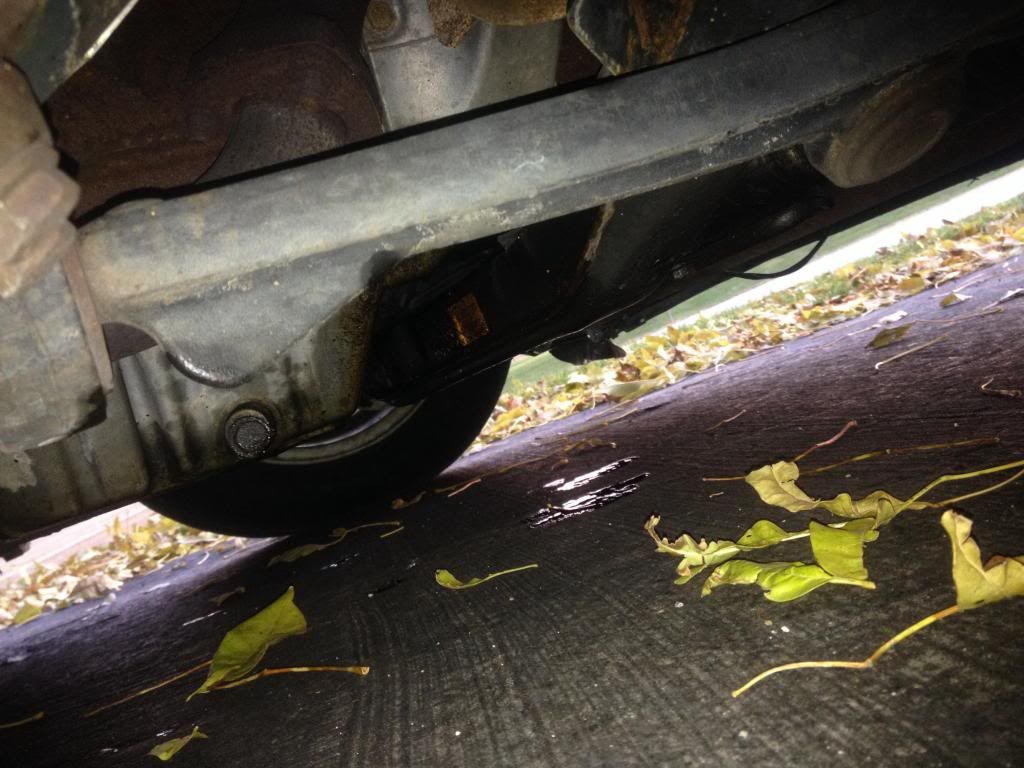 Oil leak after radiator hose blows off.