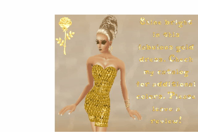gold dress ad