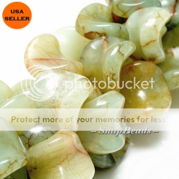 MACARONI JADE GEMSTONE TWISTED LOOSE BEADS 7 7.8  